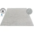 LeGer Home by Lena Gercke Wollteppich Ainhoa, handgewebt, Wolle, rechteckig, Höhe: 12 mm, einfarbig, Wolle, Teppich, Wohnzimmer, Schlafzimmer, Esszimmer grau 80 cm x 150 cm x 12 mm