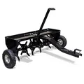 Wiltec Aerifizierer 90 cm für Aufsitzmäher, Rasenlüfter mit 7,6 cm Arbeitstiefe, Rasenbelüfter aus Stahl mit Kupplung für Rasentraktor