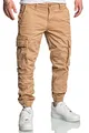 REPUBLIX Herren Jogger Cargo Chino Jeans Hose R7020 Beige W34