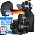 KESSER® Sandfilter Sandfilteranlage + 800g Filterbälle ersetzen 25kg Filtersand- Poolfilter 10 m3/h Filteranlage Filterkessel für Pool Schwimmb...