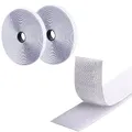 5M×2CM Klettband Selbstklebend,Klettverschluss Extra Stark Doppelseitig Klebende, Tape Self Adhesive for Fabric,Breit Klebepad Enthält Flauschband und Hakenband für Haushalt,DIY-Weiss