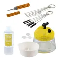 Agora-Tec® AT- Airbrush-CLEAN-Reinigungs Zubehör-Set bestehend aus Cleaning Pot, 5 Reinigungsbürsten, 5 Reinigungsnadeln, Reamer & 200ml Vallejo Airbrush Cleaner