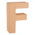 GLOREX 6 2029 106 - Papp - Buchstabe F, Buchstabe aus brauner Pappe, ca. 17,5 X 5,5 cm groß, zum bemalen und bekleben, für Serviettentechnik und Décopatch, ideal als Dekoration