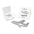 Geschenkartikel: ROMINOX Key Tool // Airplane, 18 Funktionen, Keytool Schlüsselanhänger Flugzeug/Pilot, Edelstahl Multitool, Multifunktionswerkzeug, Kleinigkeit für Adventskalender