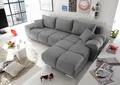 ED EXCITING DESIGN Ecksofa Anton L-Form, mit Bettfunktion, Bettkasten & 2 Zierkissen