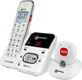 Geemarc AMPLIDECT 295 SOS-Pro Schnurloses Seniorentelefon Anrufbeantworter, inkl. Notrufsender Beleuchtetes Display Weiß (AMPLIDECT 295 SOS-Pro)