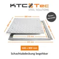 SA-80/60 Stahl Schachtabdeckung verzinkt begehbar 800 x 600 mm Tränenblech