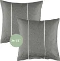 ESPRIT Renforcé Kissenbezüge und Bettwäsche HARPLINES Anthrazit 40 x 40 cm 2er Pack