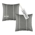 Esprit Home 2er Set Premium Kopfkissenbezug 40x40 Baumwolle - Anthrazit - 2teilig - Kopfkissenbezüge mit Esprit-Logo gestickt - Doubleface - farblich passend zur Bettwäsche mit Reißverschluss