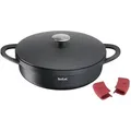 Tefal Servierpfanne Trattoria, Schwarz, Metall, 4.3 L, rund, 30.1x10.3x49.6 cm, backofengeeignet, antihaftbeschichtet, Kochen, Pfannen, Servierpfannen