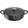 Tefal Trattoria Servierpfanne, 28cm, 4,3l, mit Gussdeckel, Aluguss - Schwarz