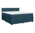 vidaXL Bett Boxspringbett mit Matratze Blau 200x200 cm Samt