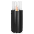 Standkamin Bio Ethanol Ø 34 cm x 86,5 cm schwarz 1L Ethanolkamin Glasfeuer Ofen