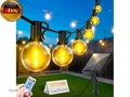 Solar Lichterkette Aussen Wasserfest 15M - LED Solarlichterkette Außen 20+1 G40