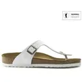 Birkenstock für Damen. 745531 Sandalen Gizeh Birko-Flor (Reguläre Passform) weiß (40), Wohnung, Keine, Lässig
