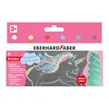 Eberhard Faber 526560 - Straßenkreide Glitzer Einhorn, 6 leuchtende Farben Straßenmalkreide mit Glitzereffekt