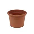 greemotion Pflanzkübel Fiona, UV-Beständiger Blumentopf aus Kunststoff, Pflanzgefäß mit Bodenlöchern, Volumen ca. 5 l, ca. Ø 25 x H 18 cm