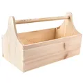 Creative Deco Werkzeugkiste Holz | Werkzeugkasten aus Holz | Maße 34 x 18 x 20,5 cm (+/- 0,5 cm) | Werkzeugkoffer leer | Naturbelassene Toolbox mit Griff | Männerhandtasche | Geschenkbox