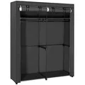 Boxxx Stoffschrank, Schwarz, Metall, Textil, 2 Fächer, 140x174x43 cm, Schlafzimmer, Kleiderschränke, Stoffschrank