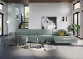Wohnlandschaft DOMO COLLECTION "Modica U-Form aktuelles, kubisches Design mit 2 Recamieren, viel Platz", blau (türkis), B:438cm H:83cm T:173cm, Sofas, Wohnlandschaft, XXL, auch in Cord, Fußhöhe passend für gängige Saugroboter