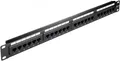 CAT 5e 19-Zoll (48,3 cm) Patch Panel, 24 Port, (1 HE) UTP ungeschirmt, schwarz