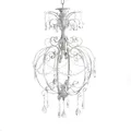 Kronleuchter ANTIQUE grau shabby chic einarmig Hängeleuchte Hängelampe Landhaus