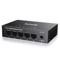 Tenda TEG1005D LAN Switch 5 Port Gigabit Netzwerk Switch (IGMP-Snooping, QoS, Plug-and-Play, Unmanaged, Lüfterlos, Metallgehäuse) Ethernet Switch LAN Verteiler Splitter