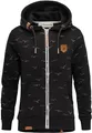 REPUBLIX Damen Sweatjacke Hoodie Sweatshirt Pullover Zipper Jacke RD-024 Schwarz XS