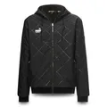 PUMA Workwear Winterjacke Herren mit Kapuze und Steppmuster - Warm gefüttert - Mit Kordelzug - Widerstandsfähige robuste Arbeitsjacke für Handwerk Produktion Logistik und Baugewerbe - Schwarz - M