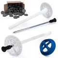 STRÜBER WDVS SET (Ø10x300mm Dämmstoffdübel mit Metalldorn 600St + Grau Styropor Rondelle 600St + Styroporfräser 1St) Satz für Fassadendämmung Wärmedämmung EPS Abdeckkappen Tellerdübel mit Stahlnagel