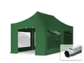 TOOLPORT 3x6m Aluminium Faltpavillon, inkl. 4 Seitenteile, dunkelgrün