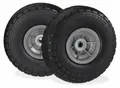 4 x Sackkarrenrad, pannensichere Vollgummireifen, 4.1/3.5-4", 16 mm Achse, bis 150 kg, H x D: 26 x 8,5 cm, schwarz/grau