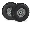 Relaxdays 4 x Sackkarrenrad PU schwarz-grau Schwarz,Grau