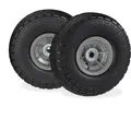 4 X Sackkarrenrad, Pannensichere Vollgummireifen, 4.1/3.5-4', 16 Mm Achse, Bis 150 Kg, H X D: 26 X 8,5 Cm, Schwarz/grau