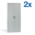 2er Set 2 x Metall Leichtbauschrank Werkzeugschrank Eco 4 Böden 180x81x39 cm