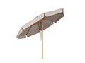 Sekey Sonnenschirm Ø 300 cm Sonnenschirm Holz Gartenschirm Knickbar, Sonnenschutz UPF 50+, LxB: 300,00x300,00 cm, Runder Terrassenschirm mit Volant