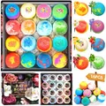 MOYKSRR Badekugeln, 16 Stück Badebomben Geschenkset, Rein Natürlichen Ätherischen Ölen, Badekugeln Frauen, Entspannung, Spa, Blasenbad, Geschenkset Frauen, Weihnachten, Valentinstag, Geburtstags