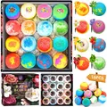 Badekugeln, 16 Stück Badebomben Geschenkset, Rein Natürlichen Ätherischen Öle...