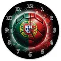 speecheese Wanduhr Fußball Portugal Flagge Wanduhr aus Alu 28 cm