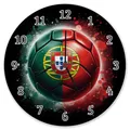 Fußball Portugal Flagge Wanduhr aus Alu