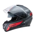 O'NEAL | Motorradhelm | Enduro Touring Adventure Street | Guter Fit, Pinlock und Bluetooth fähig, integrierte Sonnenblende | M-SRS Helmet String V.22 | Erwachsene | Schwarz Rot | Größe S