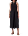 Tommy Hilfiger Damen Kleid Gold Button Poplin Mix Midi-Länge, Schwarz (Black), S