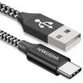 USB C Kabel 3.1A Schnelllade Kabel Nylon Geflochten 0,5m für Smartphone Tablet