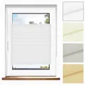 Jalousiescout Plissee Klemmfix ohne Bohren—Jalousie 80x160cm weiß Sichtschutz Fenster Sonnenschutz, Lichtdurchlässig Rollo für Fenster & Tür, Hochwertiges Polyester Pure Plissee
