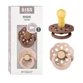 BIBS Boheme Schnuller 2er-Pack. BPA-frei., Kirschform Nippel. Naturkautschuk / Latex, Hergestellt in Dänemark. 0-6 Monate (2er Pack), Woodchuck / Blush