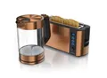 Arendo Frühstücksset 2 teilig, Wasserkocher, Toaster, Kupfer