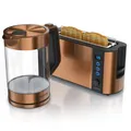 1x Arendo Wasserkocher, 1,7L, Edelstahl, Kupfer + 1x Toaster, 2 Scheiben, Kupfer