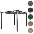 Mendler Aluminium Pergola HWC-N93, Gartenpavillon Pavillon Garten, stabiles 8cm-Gestell Schiebedach UV50+ 3x 110051+110052+110053