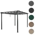 Aluminium Pergola HWC-N93, Pavillon Garten, 8cm-Gestell Schiebedach UV50+ 3x4m
