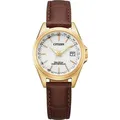 Citizen EC1183-16A Eco-Drive Funkuhr Damenuhr 29mm 10ATM - Braun